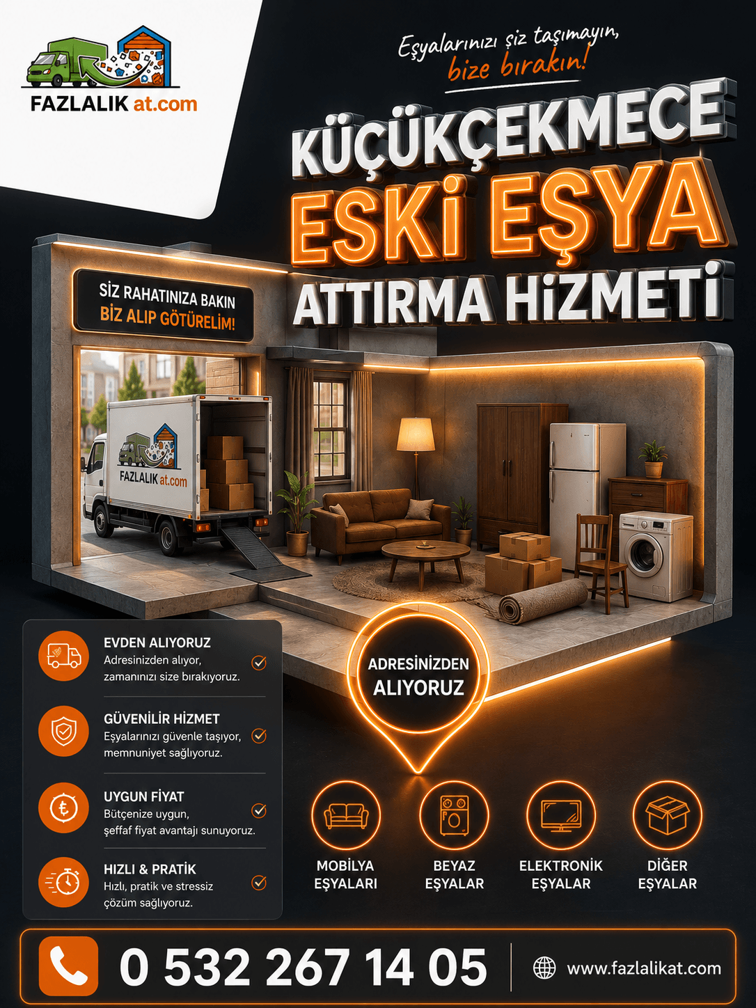 Küçükçekmece Eski Eşya Attırma Hizmeti