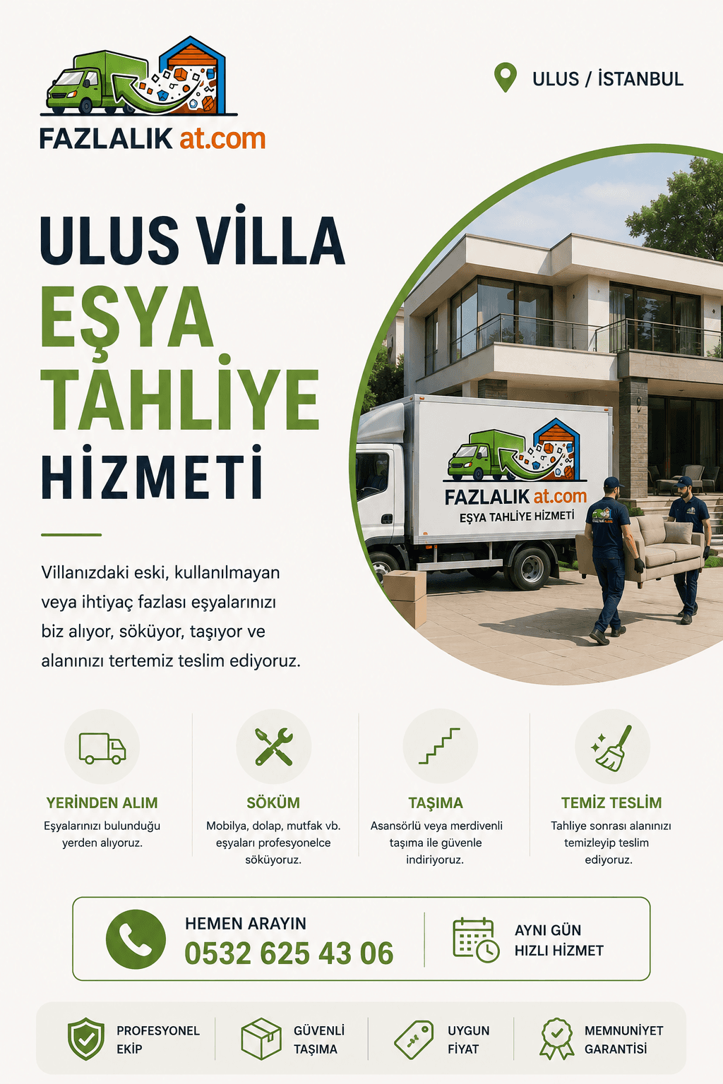 Ulus Villa Eşya Tahliye Hizmeti