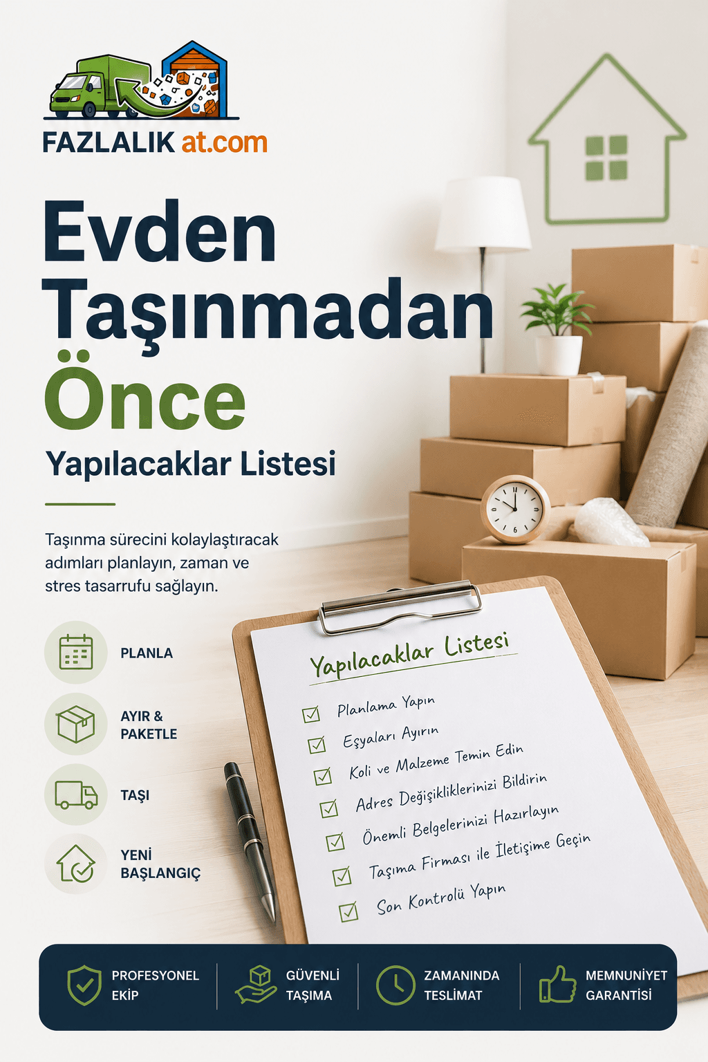 Evden Taşınmadan Önce Yapılacaklar Listesi